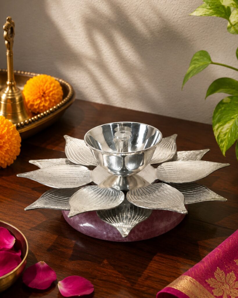 Pink Quartz Diya