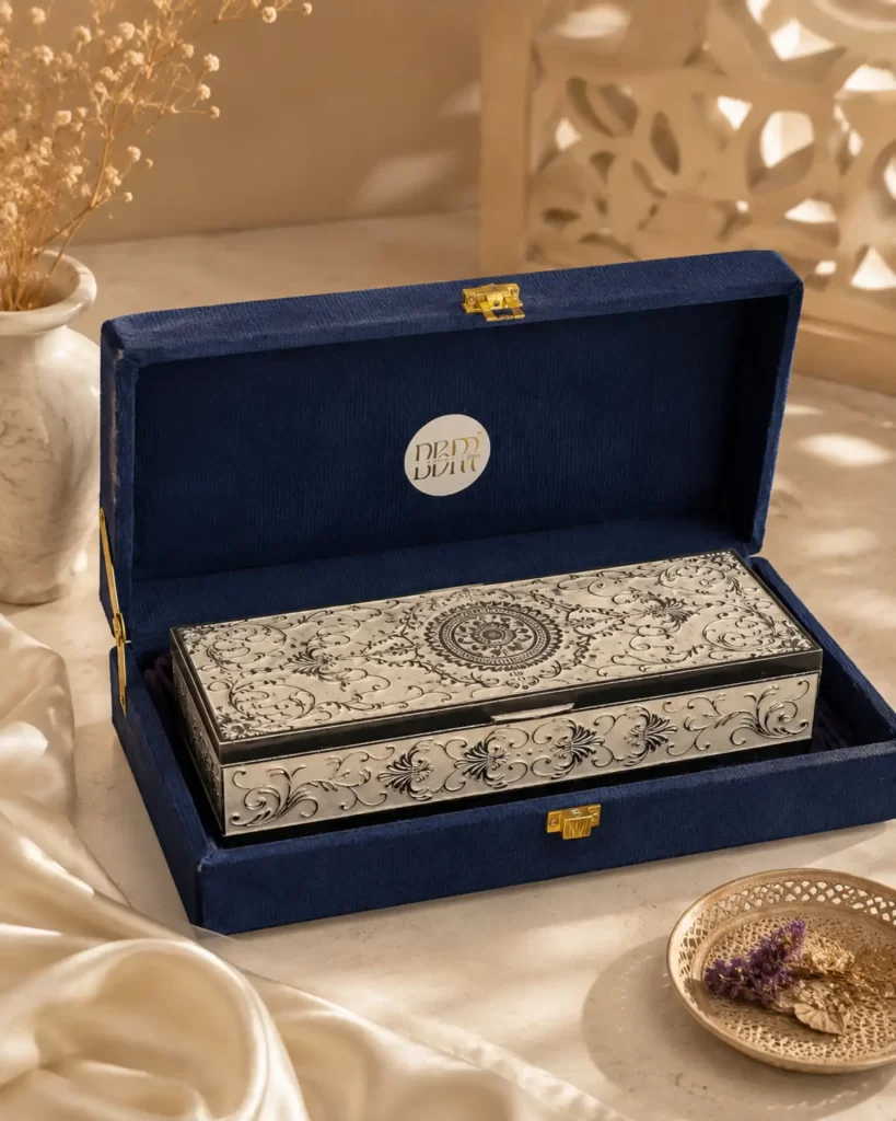 White Enamel Rectangular 2 Compartment box