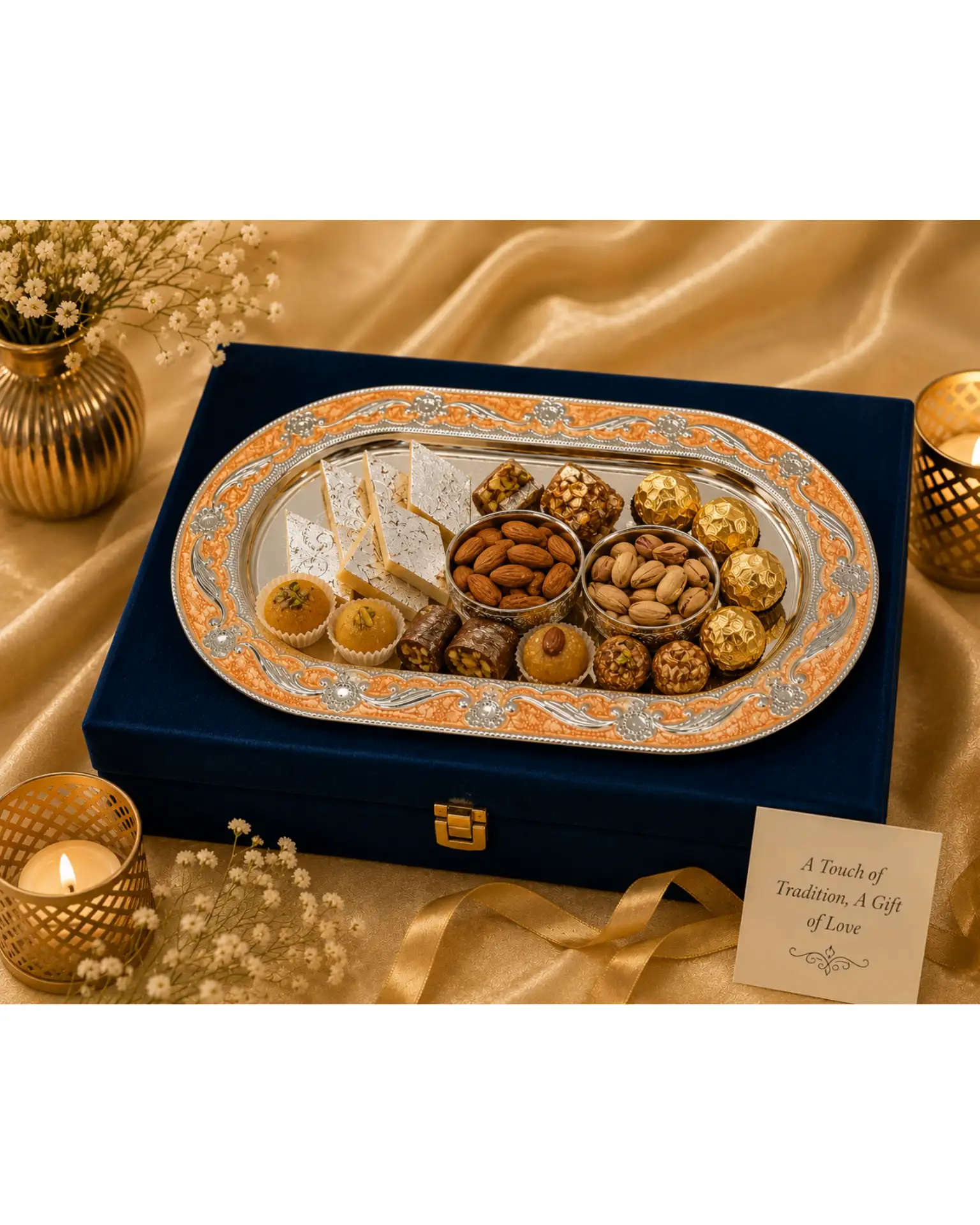 Peach Enamel Tray Set with 2 Jars & Spoons - Image 6