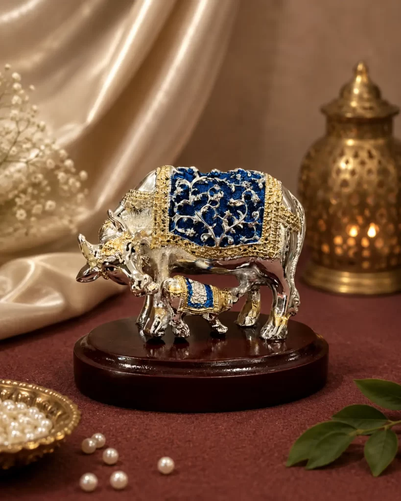 Kamdehnu Cow and Calf in Blue