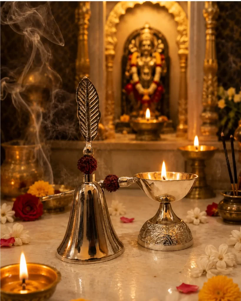 Rudraksh bell and Diya Holder