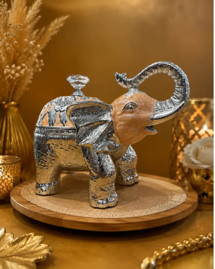 Peach elephant for mukhwas